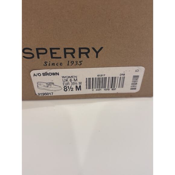 Sperry WOMEN'S AUTHENTIC 2 eye ORIGINAL BOAT SHOES A/O SMOOTH BROWN Sz 8.5 - Picture 2 of 4
